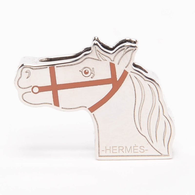 Hermes Fauve Enamel & Palladium Quadrige Twilly Ring - Blue Spinach