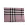 Burberry Pink Wool & Silk Check Fringed Scarf - Blue Spinach