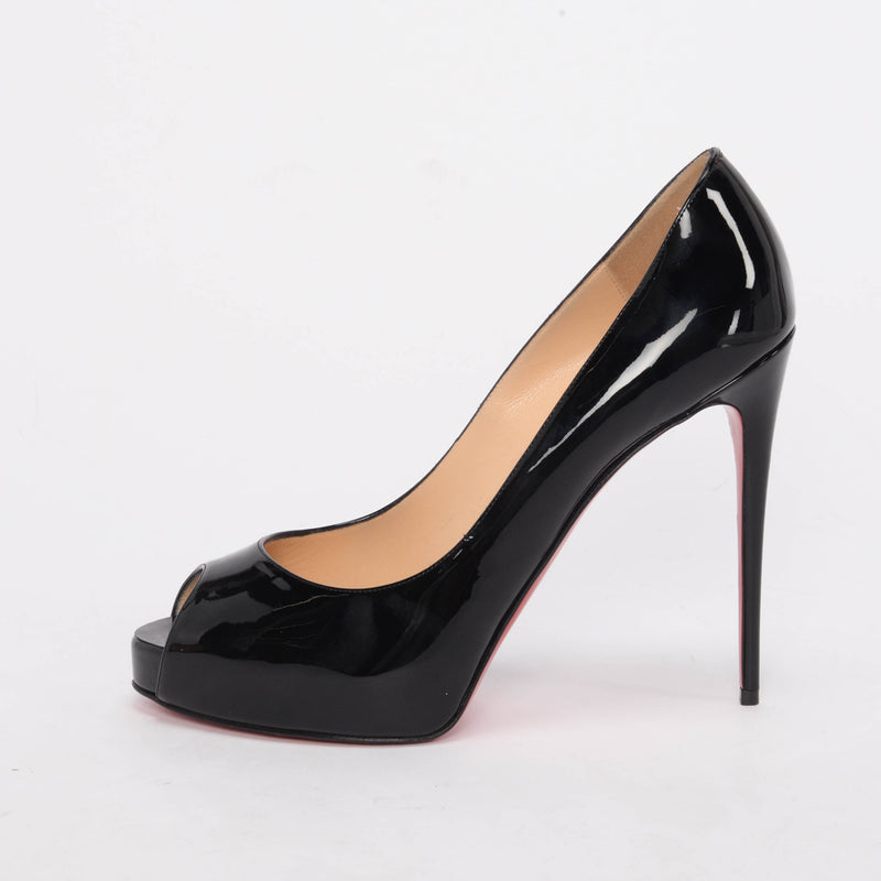 Christian Louboutin Black Patent Very Prive 120 Pumps 40 - Blue Spinach