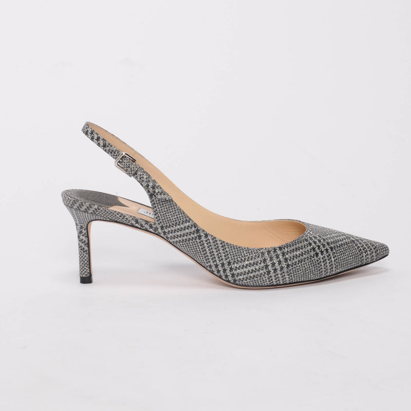 Jimmy Choo Silver Prince Of Stars Erin 60 Slingbacks 39 - Blue Spinach