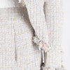 Chanel Pastel Fantasy Tweed Fringed Skirt Suit FR 42 - Blue Spinach