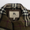 Burberry Olive Lambswool Classic Nova Check Coat UK 14 - Blue Spinach