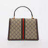 Gucci Beige GG Supreme Ophidia Small Top Handle Bag - Blue Spinach