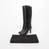 Saint Laurent Black Polished Leather Jane Buckle Boots 39.5 - Blue Spinach