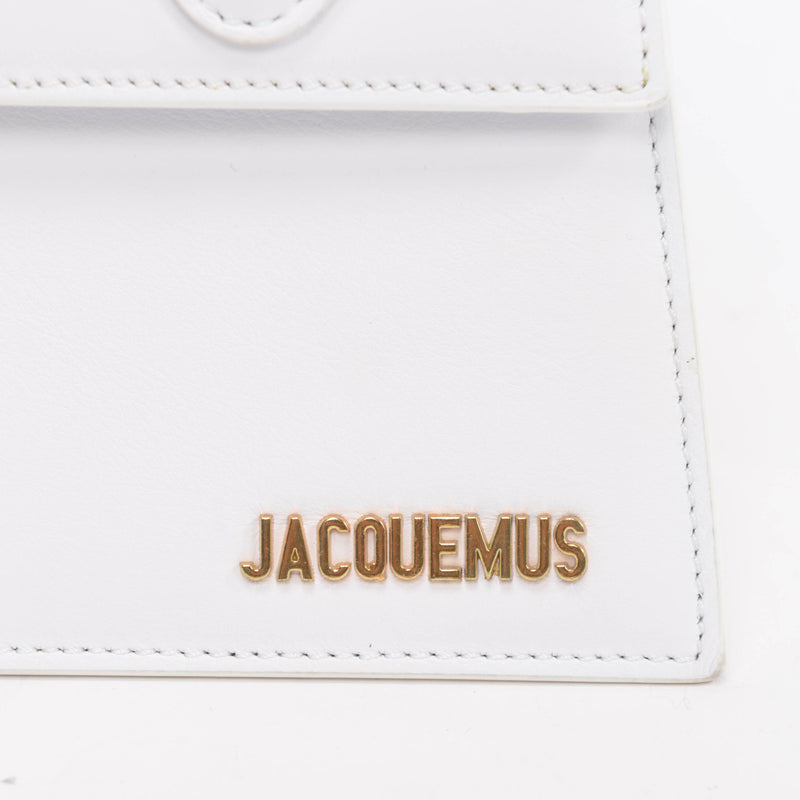 Jacquemus White Leather Le Grand Chiquito Bag - Blue Spinach