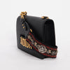 Dior Black Grained Calfskin J'Adior Flap Bag + Bohemian Strap - Blue Spinach