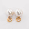 Fendi Gold Tone Crystal & Pearl F is Fendi Drop Earrings - Blue Spinach