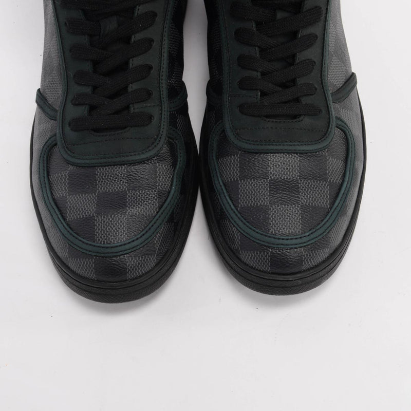 Louis Vuitton Damier Graphite Rivoli High Top Sneakers 8.5 - Blue Spinach