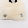 Chanel White Rabbit Fur CC Cuff Bracelet - Blue Spinach