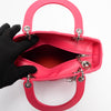 Dior Hot Pink Cannage Lambskin Medium Lady Dior Bag - Blue Spinach