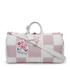 Louis Vuitton White Spray Damier Keepall Bandouliere 50 - Blue Spinach