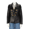 Balmain Black Lambskin Classic DB Blazer FR 46 - Blue Spinach