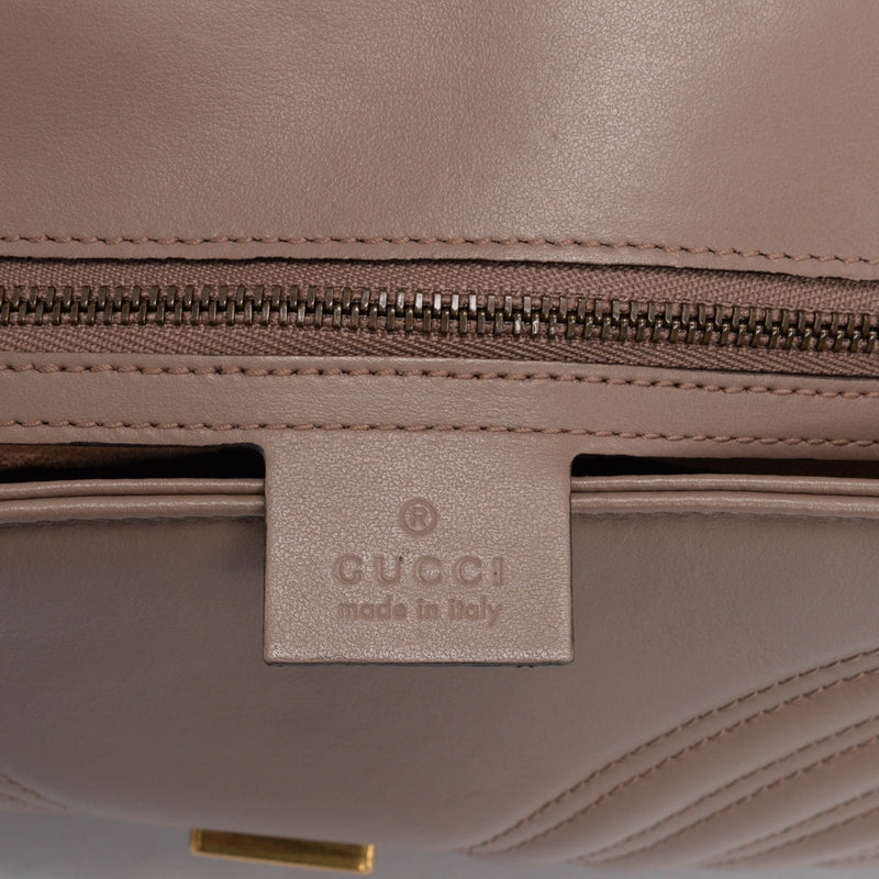 Gucci Dusty Pink Matelasse Small GG Marmont Bag - Blue Spinach