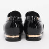 Chanel Black Patent Lace-Up CC Loafers 37.5 - Blue Spinach