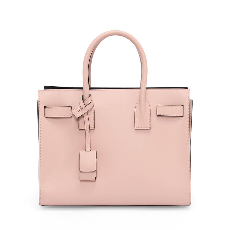 Saint Laurent Pink Smooth Calfskin Baby Sac de Jour Bag