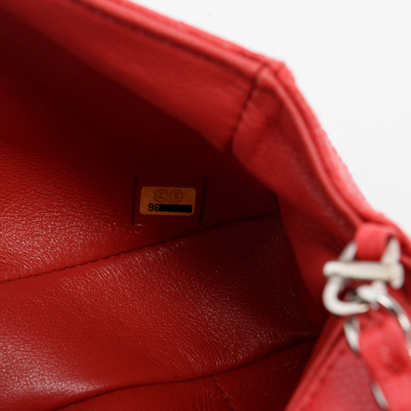 Chanel Red Caviar Leather East West Flap Bag - Blue Spinach