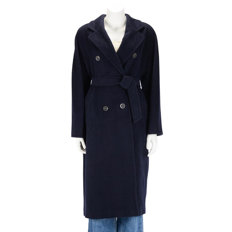 Max Mara Navy Wool Blend 101801 Icon D.B. Coat IT 38 - Blue Spinach