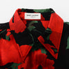 Saint Laurent Black & Red Silk Roses Print Blouse FR 36 - Blue Spinach