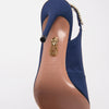 Aquazzura Navy Grosgrain Portrait Of Lady Slingbacks 39.5 - Blue Spinach