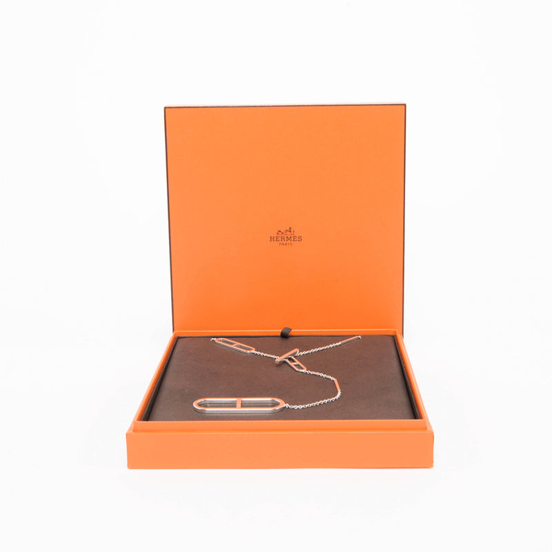 Hermes Silver Ever Chaine D'Ancre Long Necklace - Blue Spinach