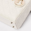 Dior White Lambskin Cannage My ABCDior Small Lady Dior Bag - Blue Spinach