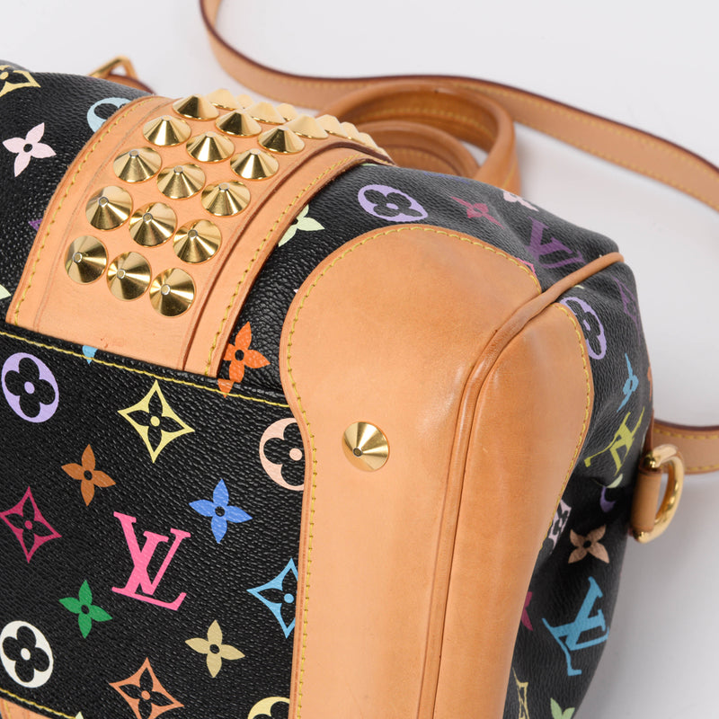 Louis Vuitton Black Monogram Multicolore Courtney MM Bag - Blue Spinach