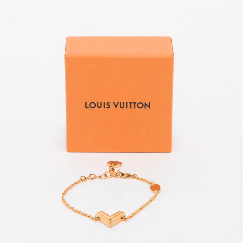 Louis Vuitton Gold Tone Essential V Bracelet - Blue Spinach