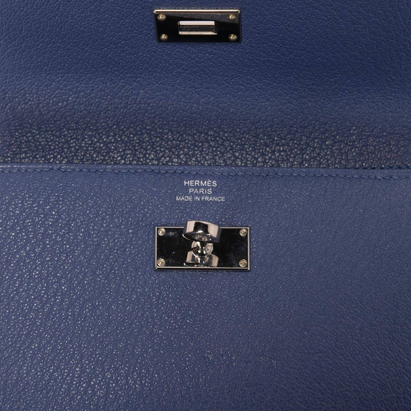 Hermes Bleu Brighton Chevre Mysore Medium Kelly Wallet - Blue Spinach