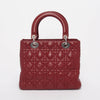 Dior Burgundy Cannage Lambskin Medium Lady Dior - Blue Spinach