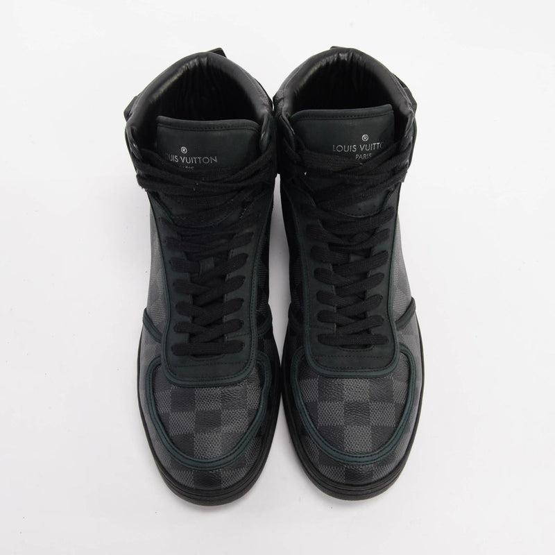 Louis Vuitton Damier Graphite Rivoli High Top Sneakers 8.5 - Blue Spinach