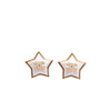 Chanel Gold Pearlescent CC Star Earrings - Blue Spinach