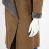 Brunello Cucinelli Brown Shearling Wrap Front Coat IT 42 - Blue Spinach