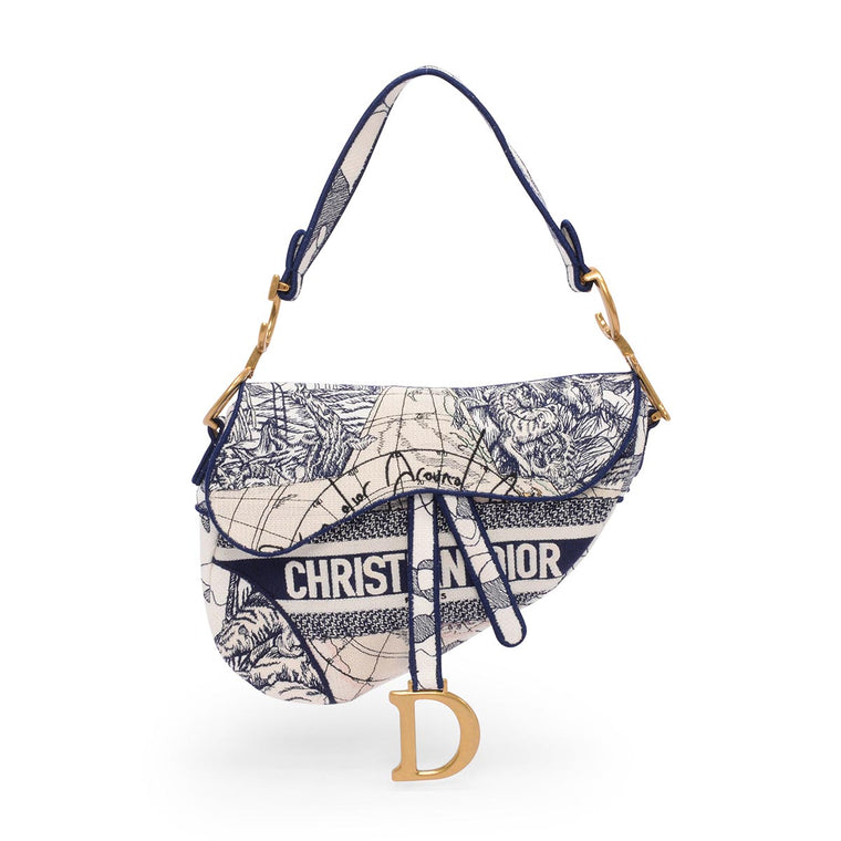 Dior White Around The World Saddle Bag