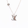 Louis Vuitton Silver Carved Logo Necklace - Blue Spinach