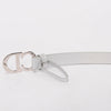 Dior Iridescent Silver Calfskin Saddle Belt - Blue Spinach