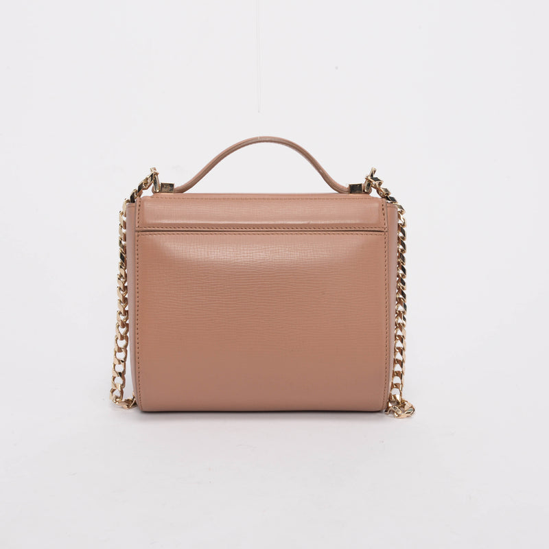 Givenchy Old Pink Textured Calfskin Mini Pandora Box Chain Bag - Blue Spinach