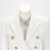 Balmain White Boucle Classic DB Blazer FR 34 - Blue Spinach