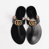 Gucci Black Leather Lifford Thong Sandals 36.5 - Blue Spinach