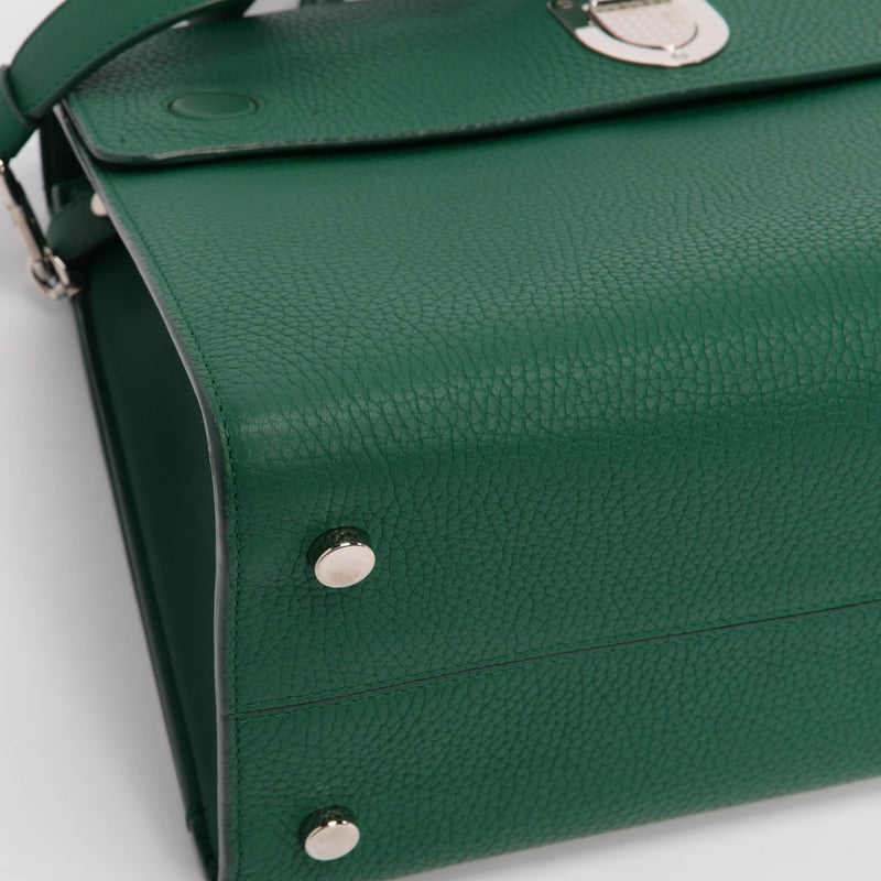 Dior Emerald Green Grained Calfskin Medium Diorever Bag - Blue Spinach