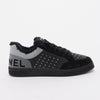 Chanel Charcoal Mixed Fibers Logo Sneakers 40 - Blue Spinach