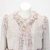 Chanel Pastel Fantasy Tweed Fringed Skirt Suit FR 42 - Blue Spinach