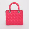 Dior Hot Pink Cannage Lambskin Medium Lady Dior Bag - Blue Spinach