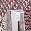 Dior Burgundy Cashmere Oblique Fringed Scarf - Blue Spinach