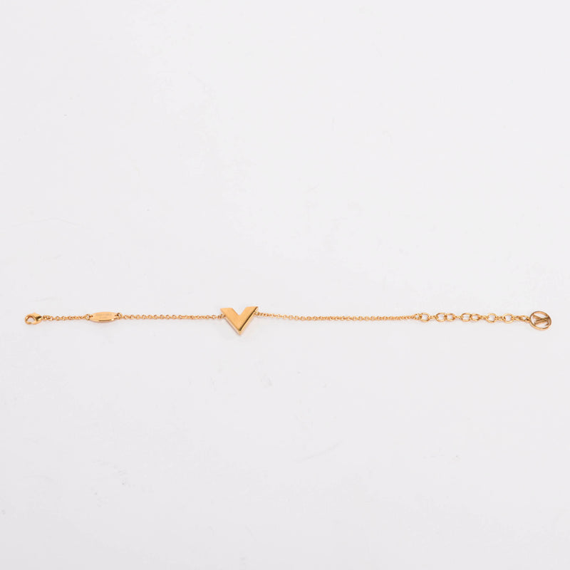 Louis Vuitton Gold Tone Essential V Bracelet - Blue Spinach