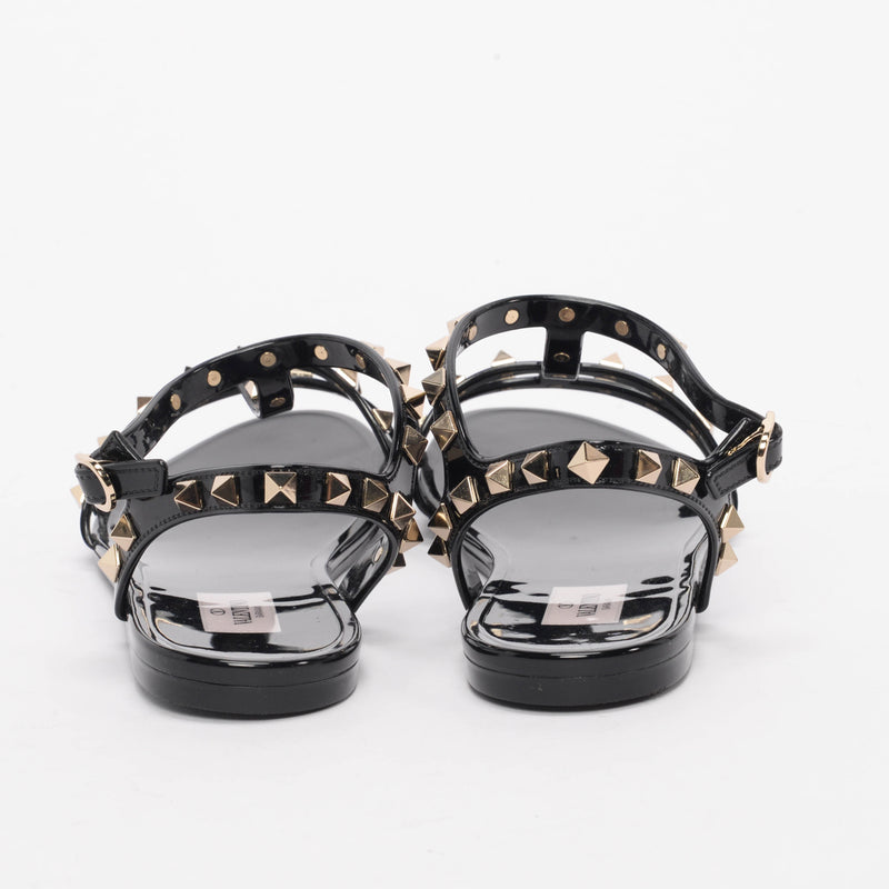 Valentino Black Jelly Rockstud Sandals 41 - Blue Spinach