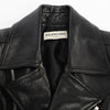 Balenciaga Black Lambskin Motorcycle Jacket FR 34 - Blue Spinach