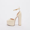 Valentino Cream Patent Tan-Go Mary Jane Sandals 36.5 - Blue Spinach