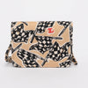 Chanel Beige Checkered Flag Print Bag - Blue Spinach