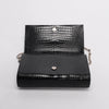 Saint Laurent Black Croc Embossed Medium Kate Tassel Bag - Blue Spinach