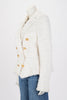 Balmain Cream Tweed Classic DB Blazer FR 46 - Blue Spinach